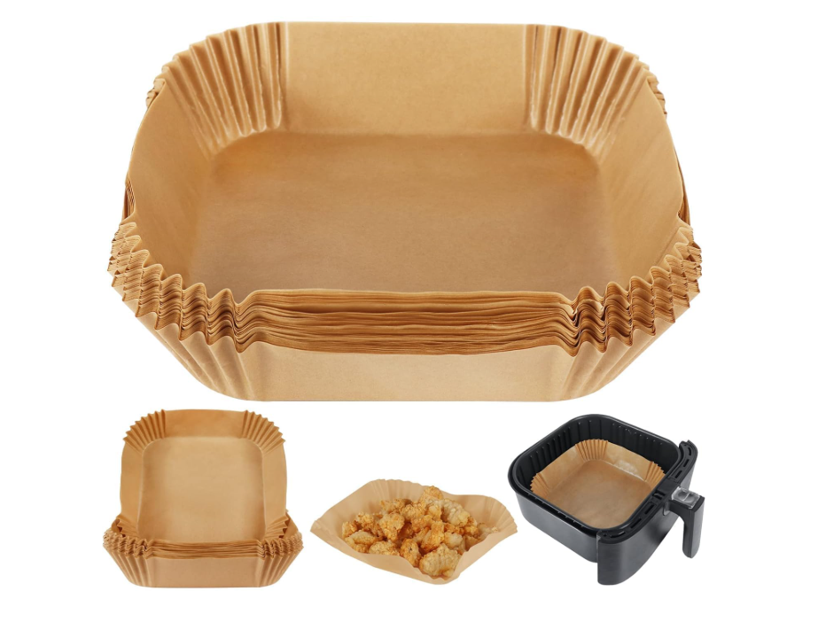 100 PCS Air Fryer Paper Sheets, Disposable Paper Liner for Microwave, Oil-Proof Air Fryer Parchment Paper