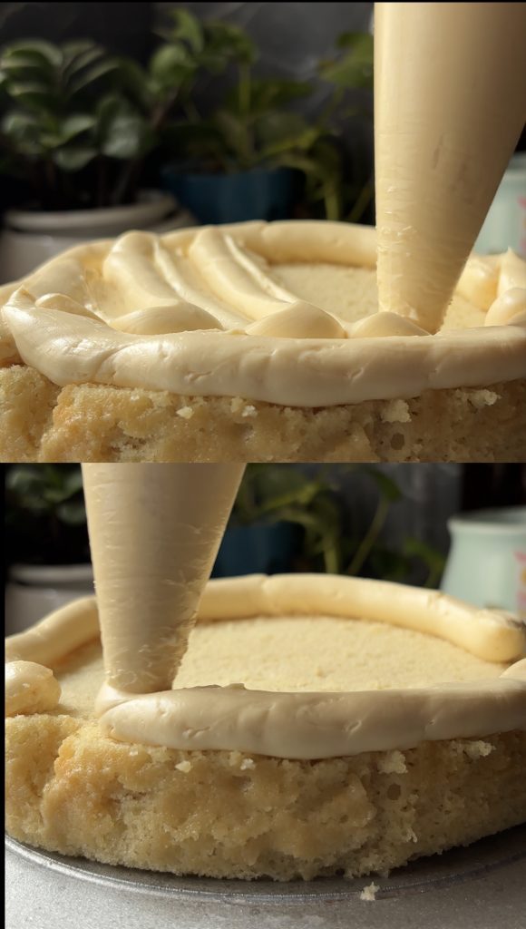 Soft fluffy cheese cake with condensed milk frosting and grated cheese topping