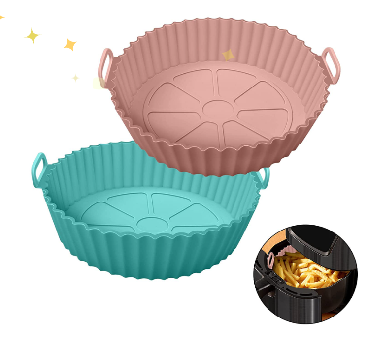 Xacton Air Fryer Liners I Round Silicone Basket Baking Tray