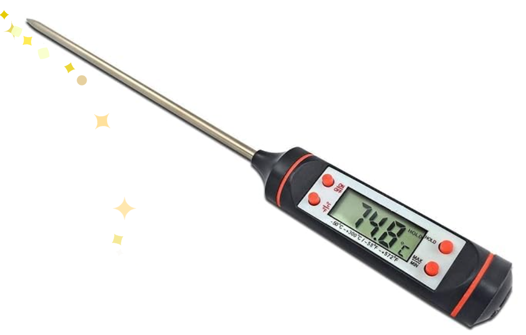 Digital LCD Cooking Food Meat, Milk, Probe Kitchen Bbq Thermometer Temperature Test Pen, Black/White