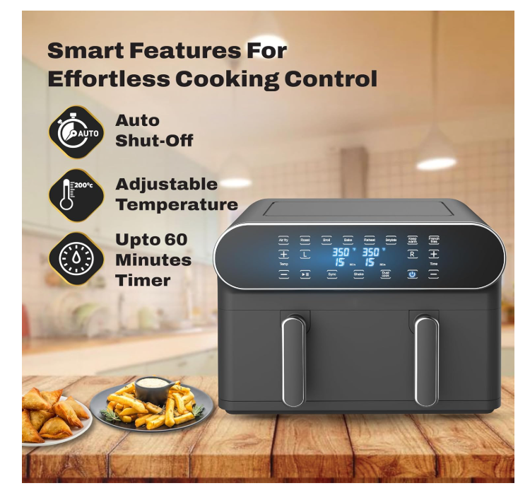 Best premium and smart air fryers for modern Indian kitchens displayed on a kitchen counter
